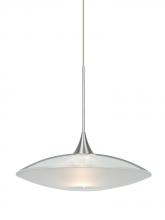  1XC-6294CL-LED-SN - Besa Pendant Spazio Satin Nickel Clear/Frost 1x5W LED