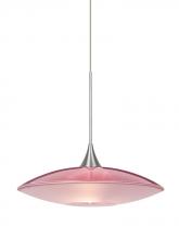  1XC-6294RD-LED-SN - Besa Pendant Spazio Satin Nickel Red/Frost 1x5W LED