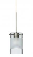  1XP-6524EC-LED-SN - Besa Scope Pendant 1xp Clear/Frost Satin Nickel 1x5W LED Mr16