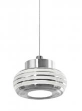  1XT-FLOW00-CLCL-LED-SN - Besa, Flower Cord Pendant, Clear/Clear, Satin Nickel Finish, 1x3W LED