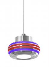  1XT-FLOW00-PLRD-LED-SN - Besa, Flower Cord Pendant, Purple/Red, Satin Nickel Finish, 1x6W LED