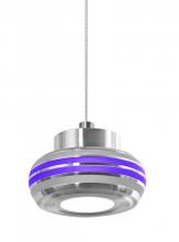  1XT-FLOW00-SLPL-LED-SN - Besa, Flower Cord Pendant, Silver/Purple, Satin Nickel Finish, 1x6W LED