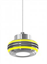  1XT-FLOW00-YLBK-LED-SN - Besa, Flower Cord Pendant, Yellow/Black, Satin Nickel Finish, 1x6W LED