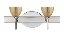  2SW-1758GF-LED-CR - Besa Divi Wall 2SW Gold Foil Chrome 2x5W LED