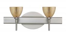  2SW-1758GF-LED-SN - Besa Divi Wall 2SW Gold Foil Satin Nickel 2x5W LED