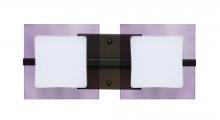  2WS-773591-LED-BR - Besa Wall Alex Bronze Opal/Amethyst 2x5W LED