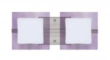  2WS-773591-LED-SN - Besa Wall Alex Satin Nickel Opal/Amethyst 2x5W LED