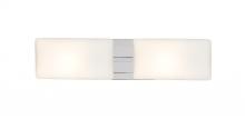  2WT-888607-LED-CR - Besa, Lido Vanity, Opal Matte, Chrome Finish, 2x9W LED