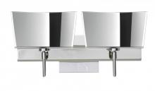  2SW-6773MR-CR-SQ - Besa Groove Wall With SQ Canopy 2SW Mirror-Frost Chrome 2x40W G9