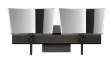  2SW-6773MR-LED-BR-SQ - Besa Groove Wall With SQ Canopy 2SW Mirror-Frost Bronze 2x5W LED