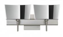  2SW-6773MR-LED-SN-SQ - Besa Groove Wall With SQ Canopy 2SW Mirror-Frost Satin Nickel 2x5W LED