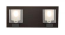  2WF-BOLOFR-LED-BR - Besa, Bolo Vanity, Clear/Frost, Bronze Finish, 2x5W LED