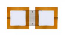  2WS-7735TG-LED-SN - Besa Wall Alex Satin Nickel Opal/Armagnac 2x5W LED