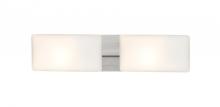  2WT-888607-LED-SN - Besa, Lido Vanity, Opal Matte, Satin Nickel Finish, 2x9W LED