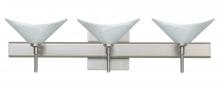 Besa Lighting 3SW-191352-LED-SN-SQ - Besa Wall With SQ Canopy Hoppi Satin Nickel Marble 3x3W LED