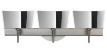 Besa Lighting 3SW-6773MR-LED-SN - Besa Groove Wall 3SW Mirror-Frost Satin Nickel 3x5W LED