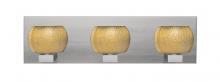  3WF-KENOGD-LED-SN - Besa, Keno Vanity, Gold Sand, Satin Nickel Finish, 3x3W LED