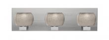  3WF-KENOSM-LED-SN - Besa, Keno Vanity, Smoke Sand, Satin Nickel Finish, 3x3W LED