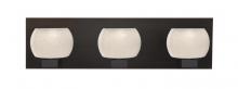  3WF-KENOWH-LED-BR - Besa, Keno Vanity, White Sand, Bronze Finish, 3x3W LED