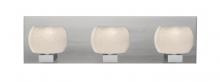  3WF-KENOWH-LED-SN - Besa, Keno Vanity, White Sand, Satin Nickel Finish, 3x3W LED