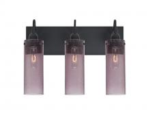  3WG-JUNI10PL-BK - Besa Juni 10 Vanity, Plum Bubble, Black Finish, 3x60W Medium Base