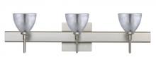 Besa Lighting 3SW-1758SF-LED-SN-SQ - Besa Divi Wall With SQ Canopy 3SW Silver Foil Satin Nickel 3x5W LED