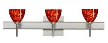  3SW-185841-LED-SN-SQ - Besa Divi Wall With SQ Canopy 3SW Garnet Satin Nickel 3x5W LED