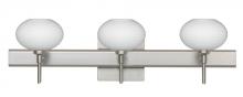  3SW-561207-LED-SN-SQ - Besa Wall With SQ Canopy Lasso Satin Nickel Opal Matte 3x5W LED