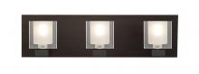  3WF-BOLOFR-LED-BR - Besa, Bolo Vanity, Clear/Frost, Bronze Finish, 3x5W LED