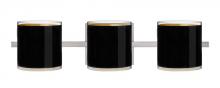  3WS-7180GF-LED-SN - Besa Wall Pogo Satin Nickel Black/Inner Gold 3x5W LED