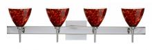  4SW-177941-LED-CR-SQ - Besa Wall With SQ Canopy Mia Chrome Garnet 4x5W LED