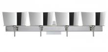 4SW-6773MR-LED-CR-SQ - Besa Groove Wall With SQ Canopy 4SW Mirror-Frost Chrome 4x5W LED