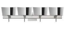  4SW-6773MR-LED-SN-SQ - Besa Groove Wall With SQ Canopy 4SW Mirror-Frost Satin Nickel 4x5W LED