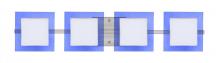  4WS-773592-LED-SN - Besa Wall Alex Satin Nickel Opal/Blue 4x5W LED