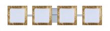  4WS-7735GF-CR - Besa Wall Alex Chrome Opal/Gold Foil 4x50W G9