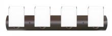  4WZ-449807-LED-BR - Besa Wall Rise Bronze Opal Matte 4x9W LED