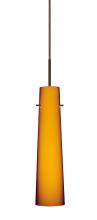 Besa Lighting B-567480-BR - Besa Camino Pendant For Multiport Canopy Bronze Amber Matte 1x40W E12 base