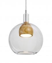  J-BENJICLMD-LED-SN - Besa, Benji Cord Pendant For Multiport Canopy, Clear/Medium, Satin Nickel Finish, 1x9