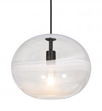 Besa Lighting J-GENOCL-EDIL-BK - Besa, Geno Cord Pendant for Multiport Canopy, Vapor Clear, Black Finish, 1x8W LED Filament