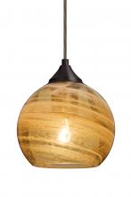  J-JILLYAM-BR - Besa, Jilly Cord Pendant For Multiport Canopy, Vapor Amber, Bronze Finish, 1x60W Medi