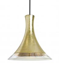 Besa Lighting J-RIOGF-BK - Besa, Rio Cord Pendant for Multiport Canopy, Gold Foil/Clear, Black Finish, 1x60W Medium Base