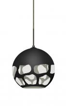  J-ROCKYBK-LED-BR - Besa, Rocky Cord Pendant For Multiport Canopies, Black, Bronze Finish, 1x9W LED