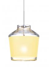  RXP-PIC6CR-SN - Besa Pendant Pica 6 Satin Nickel Creme Sand 1x50W Halogen