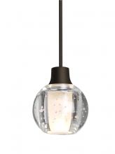  X-BOCA3BB-LED-BR - Besa, Boca 3 Cord Pendant For Multiport Canopies, Clear Bubble, Bronze Finish, 1x3W L