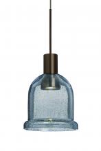  X-KIBABL-LED-BR - Besa, Kiba Cord Pendant For Multiport Canopy, Blue Bubble, Bronze Finish, 1x3W LED