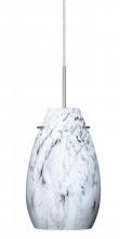  J-4126MG-LED-SN - Besa Pera 9 LED Pendant For Multiport Canopy Marble Grigio Satin Nickel 1x9W LED