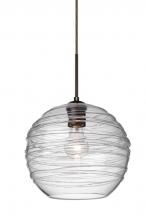  J-462761-BR - Besa Wave 10 Pendant For Multiport Canopy Bronze Clear 1x60W Medium Base