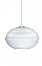  J-491207-LED-SN - Besa Pendant For Multiport Canopy Pape 10 Satin Nickel Opal Ribbed 1x9W LED