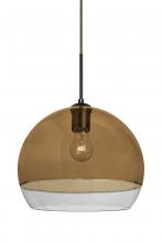  J-ALLY12AM-BR - Besa, Ally 12 Cord Pendant For Multiport Canopy, Amber/Clear, Bronze Finish, 1x60W Me