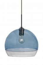  J-ALLY12BL-BR - Besa, Ally 12 Cord Pendant For Multiport Canopy, Coral Blue/Clear, Bronze Finish, 1x6